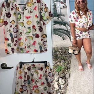SHEIN 2pc Button Shirt w/ Shorts